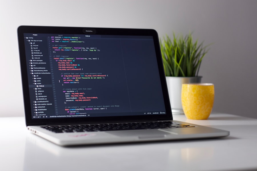 Developer working on application code at a desk